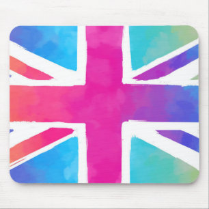 Union Jack Flag in hellen Wasserfarben Mousepad