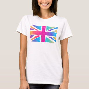 Union Jack Flag in hellen Wasserfarben T-Shirt