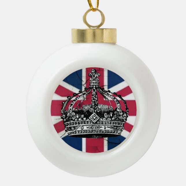 Union Jack Flag Königin von England Diamond Jubile Keramik Kugel-Ornament (Vorderseite)
