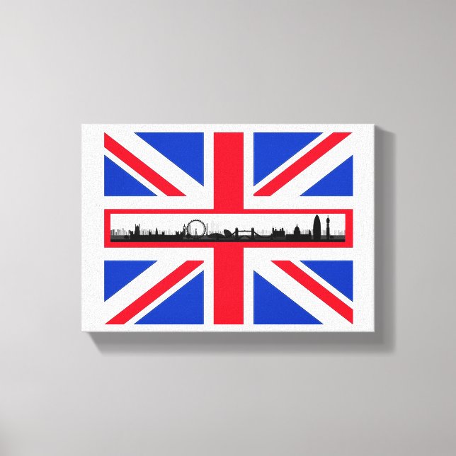 Union Jack Flag London Skyline Leinwand (Vorderseite)