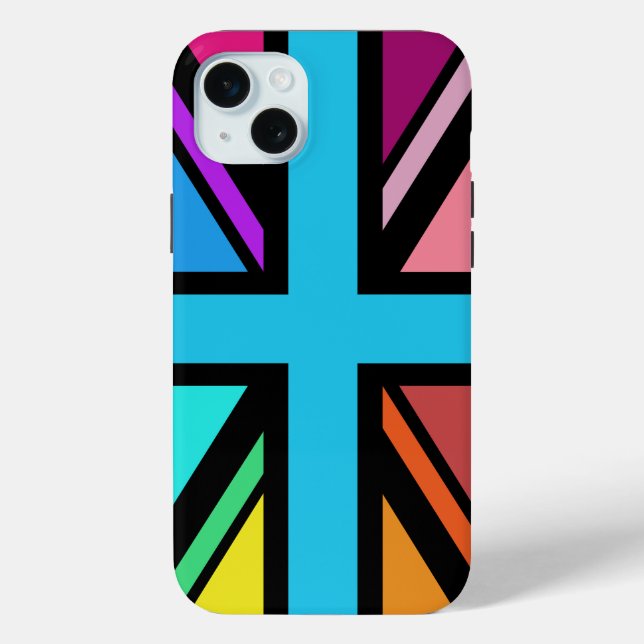 Union Jack/Flag mehrfarbig+Schwarz-Design Case-Mate iPhone Hülle (Rückseite)