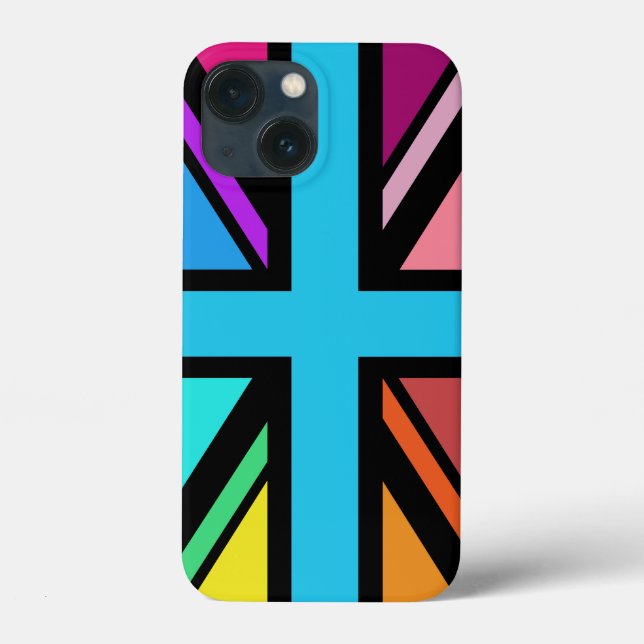 Union Jack/Flag mehrfarbig+Schwarz-Design Case-Mate iPhone Hülle (Rückseite)