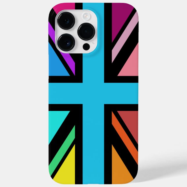 Union Jack/Flag mehrfarbig+Schwarz-Design Case-Mate iPhone Hülle (Rückseite)