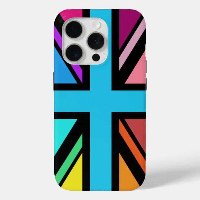 Union Jack/Flag mehrfarbig+Schwarz-Design Case-Mate iPhone Hülle (Rückseite)