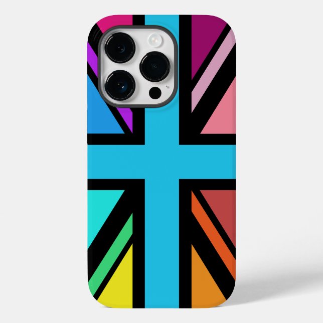 Union Jack/Flag mehrfarbig+Schwarz-Design Case-Mate iPhone Hülle (Rückseite)