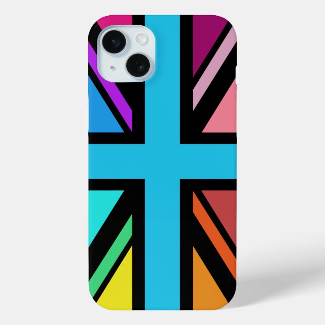 Union Jack/Flag mehrfarbig+Schwarz-Design Case-Mate iPhone Hülle (Rückseite)