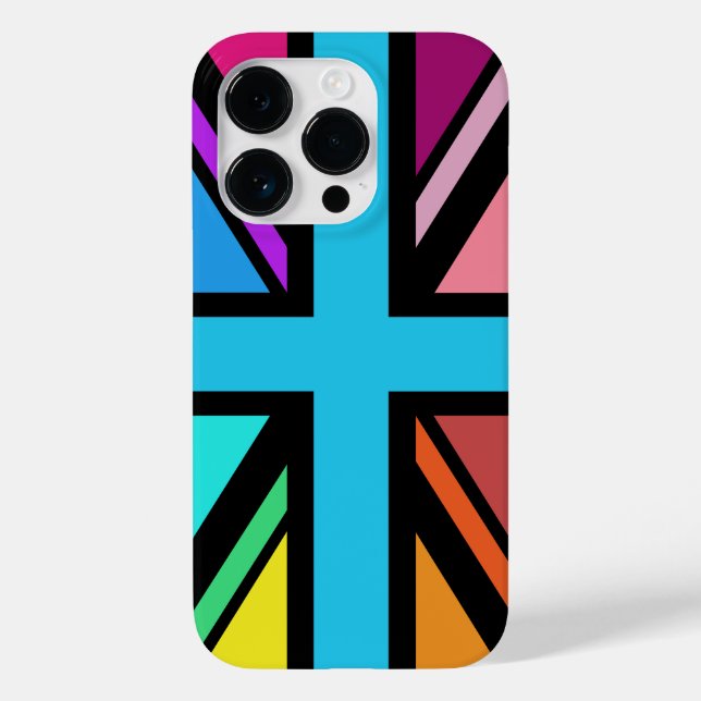 Union Jack/Flag mehrfarbig+Schwarz-Design Case-Mate iPhone Hülle (Rückseite)