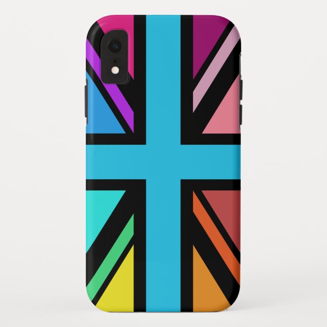 Union Jack/Flag mehrfarbig+Schwarz-Design Case-Mate iPhone Hülle (Rückseite)