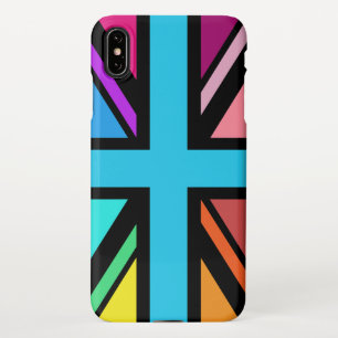 Union Jack/Flag mehrfarbig+Schwarz-Design iPhone Hülle