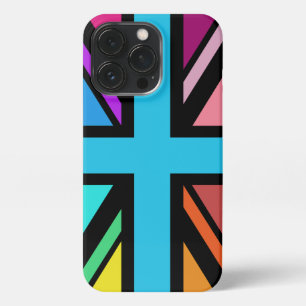 Union Jack/Flag mehrfarbig+Schwarz-Design iPhone 13 Pro Hülle