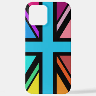 Union Jack/Flag mehrfarbig+Schwarz-Design iPhone 12 Pro Max Hülle