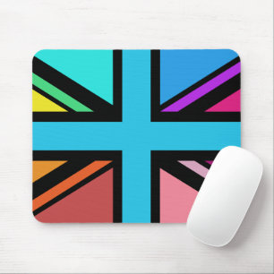 Union Jack/Flag mehrfarbig+Schwarz-Design Mousepad