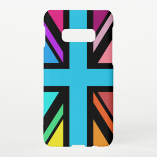 Union Jack/Flag mehrfarbig+Schwarz-Design Samsung Galaxy S10E Hülle