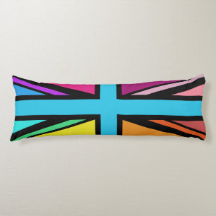 Union Jack/Flag mehrfarbig+Schwarz-Design Seitenschläferkissen