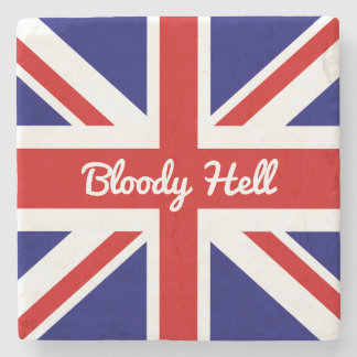 Union Jack Flag mit funny Zitat Steinuntersetzer