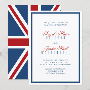 Union Jack Flag Patriotic Wedding Einladung