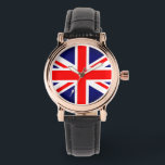 Union Jack Flag Watch Armbanduhr<br><div class="desc">Women's watch with image of the Union Jack Flag,  in red,  white and blue.</div>