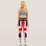 Union Jack Flag Yoga Pants Capri Leggings<br><div class="desc">Union Jack Flag Yoga/Capri Hosen in rot-weiß-blau.</div>