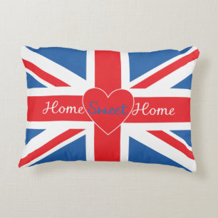 Union Jack Flag, Zuhause Sweet Zuhause & Herz Dekokissen