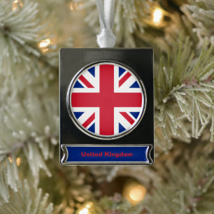 Union Jack Flagge der britischen Kolonien im Verei Banner-Ornament Silber