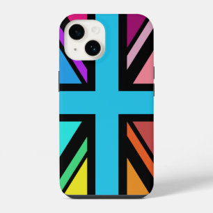 Union Jack/Flagge Mehrfarbig+Schwarzes Design iPhone 14 Hülle