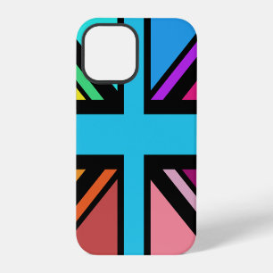 Union Jack/Flagge Mehrfarbig+Schwarzes Design iPhone 12 Pro Hülle