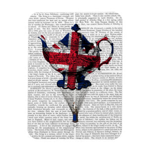 Union Jack Flying Teapot Magnet