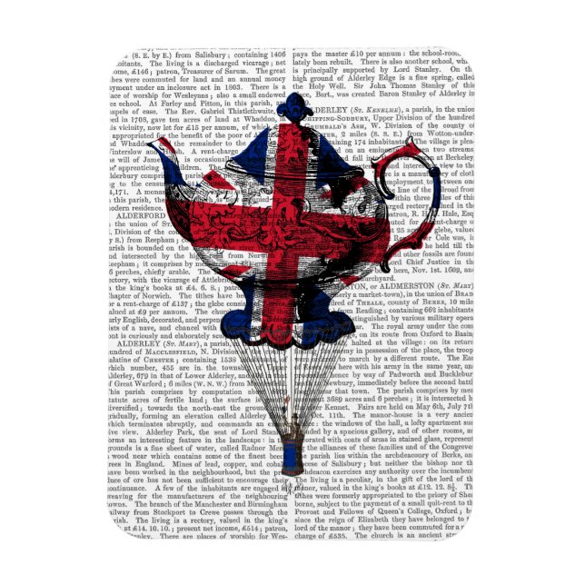 Union Jack Flying Teapot Magnet (Vertikal)