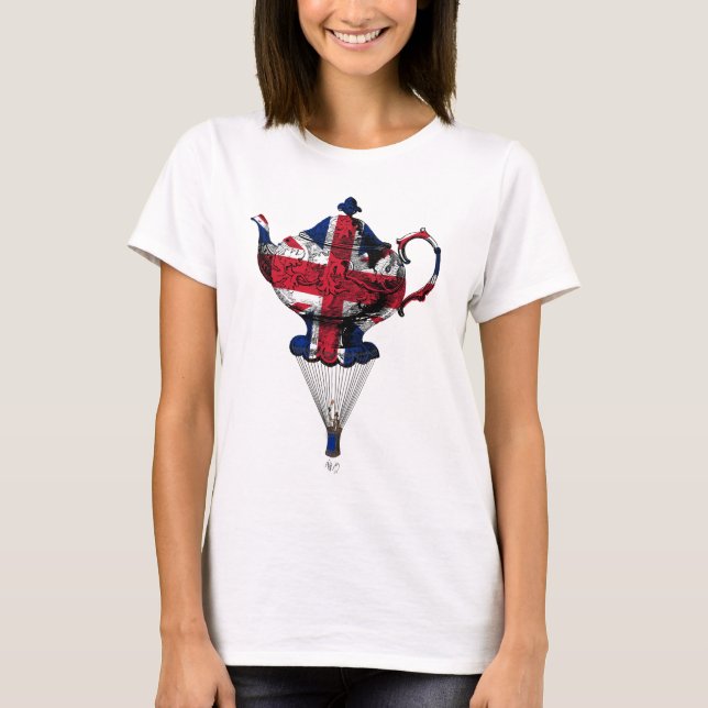 Union Jack Flying Teapot T-Shirt (Vorderseite)