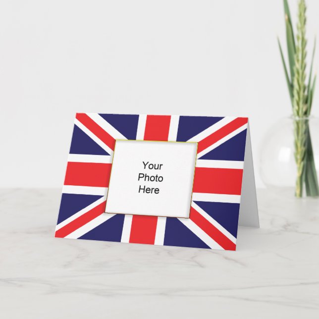 Union Jack Foto Birthday Card Karte (Vorderseite)