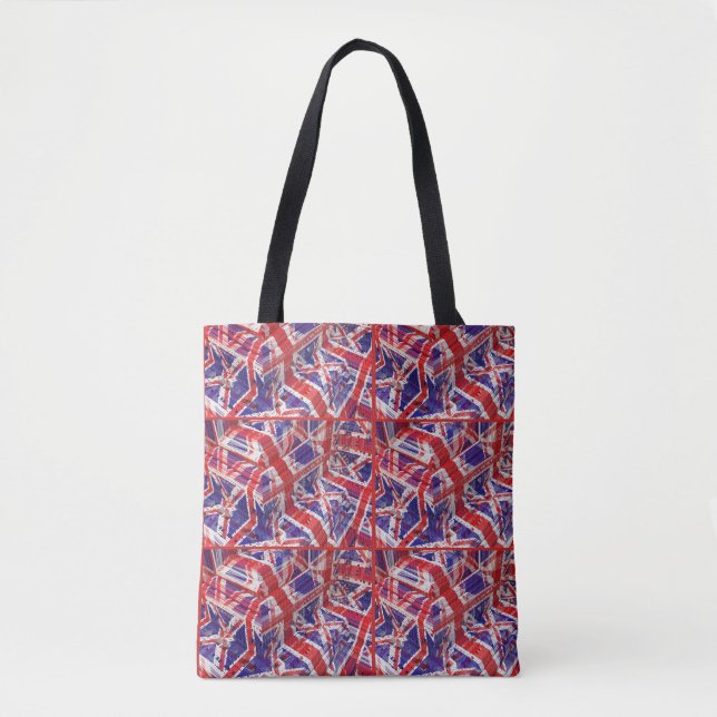 Union Jack Fraktal-Tragetasche (Vorderseite)