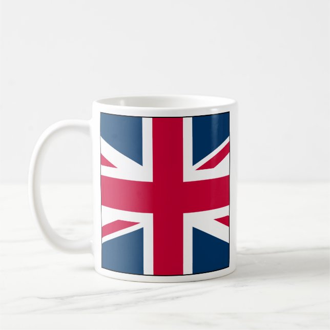 Union Jack Full Side Square Design Coffee Mug Kaffeetasse (Links)