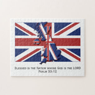 UNION JACK   Gesegnete Nation   UK BRITISH FLAG Puzzle