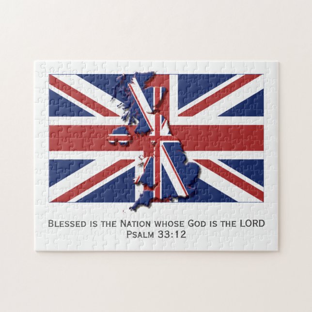UNION JACK | Gesegnete Nation | UK BRITISH FLAG Puzzle (Horizontal)