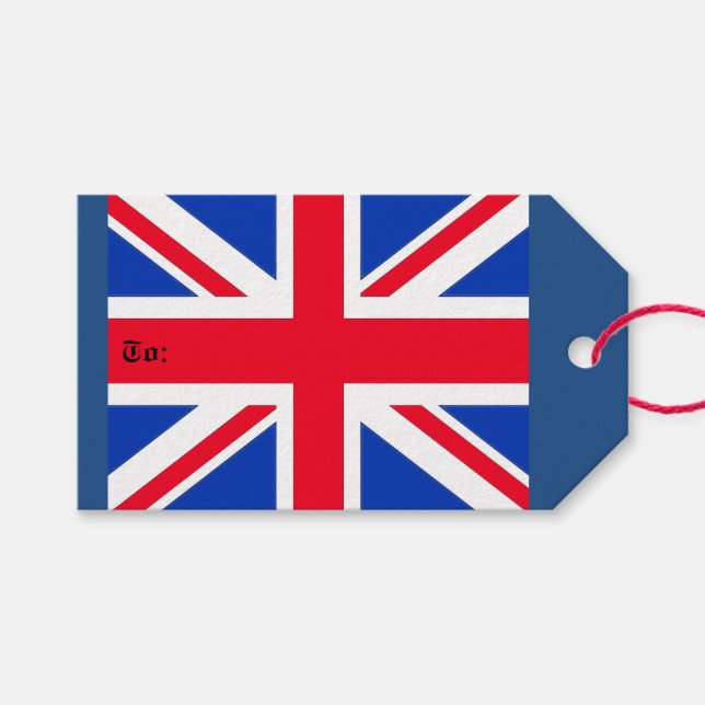 Union Jack Gift Tags Geschenkanhänger (Vorderseite (Horizontal))