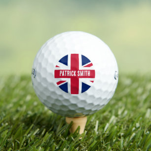 Union Jack Golfbälle - England Flagge Name Monogra