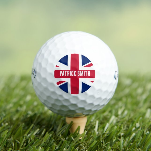 Union Jack Golfbälle - England Flagge Name Monogra (Insitu T-Shirt)