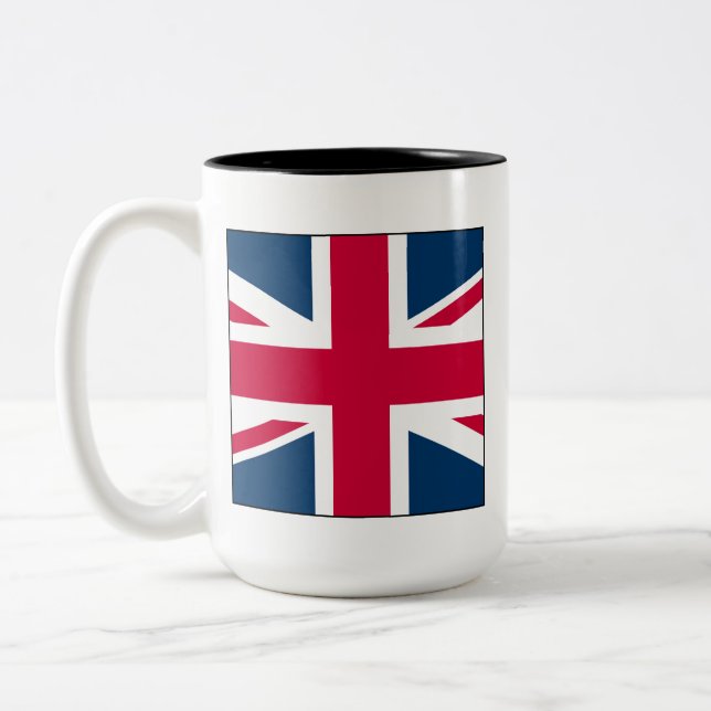 Union Jack große Zwei-Ton 15 Oz Tasse (Links)