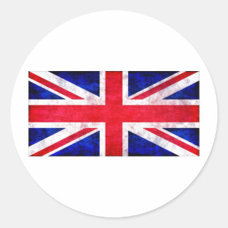 Union Jack grunge T - Shirt und Geschenke Runder Aufkleber
