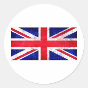 Union Jack Grunge-T-Shirts und Geschenke Runder Aufkleber