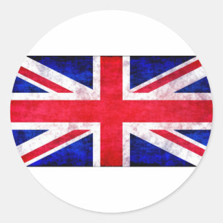 Union Jack Grunge-T-Shirts und Geschenke Runder Aufkleber