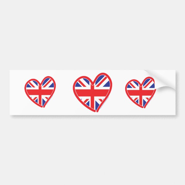 Union Jack Heart Flag Autoaufkleber (Vorne)