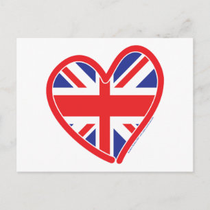 Union Jack Heart Flag Postkarte