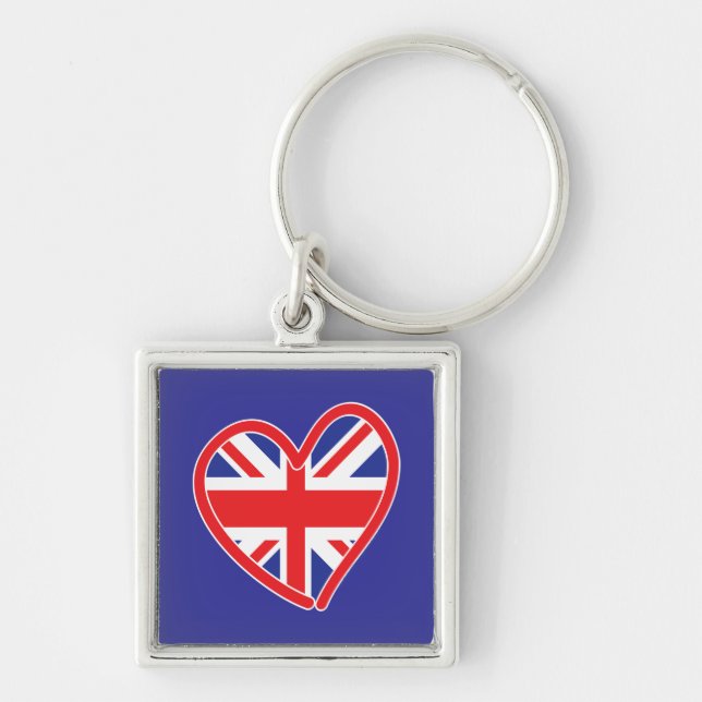 Union Jack Heart Flag Schlüsselanhänger (Vorne)