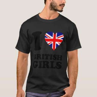 Union Jack Heart I Liebe British Girls T-Shirt