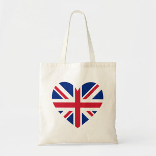 Union Jack Heart Shape Tragetasche