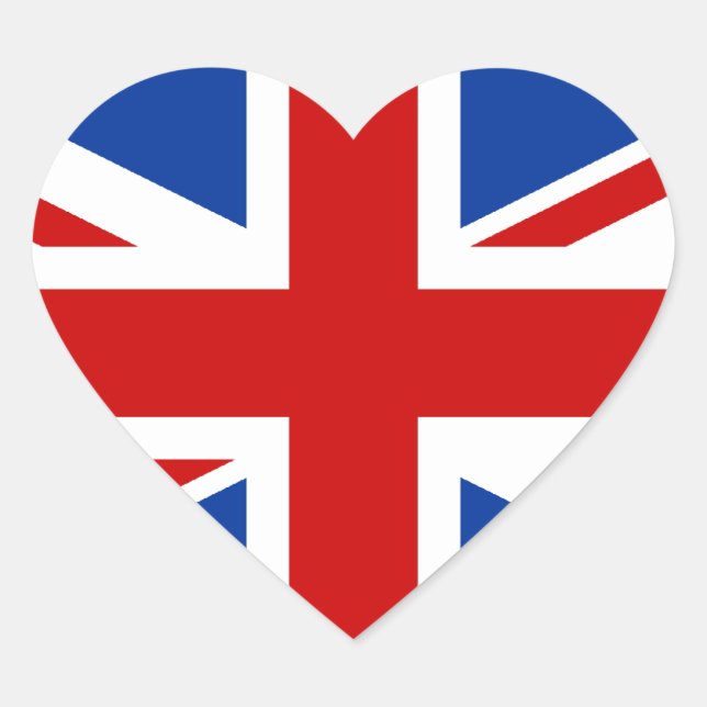 Union Jack Heart Sticker (Vorderseite)