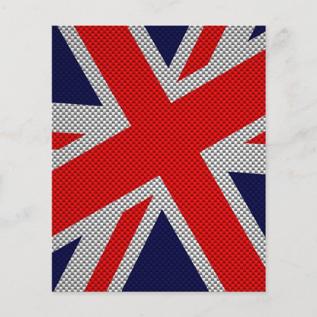 Union Jack im Kohlenstofffaser-Design Flyer (Vorne)