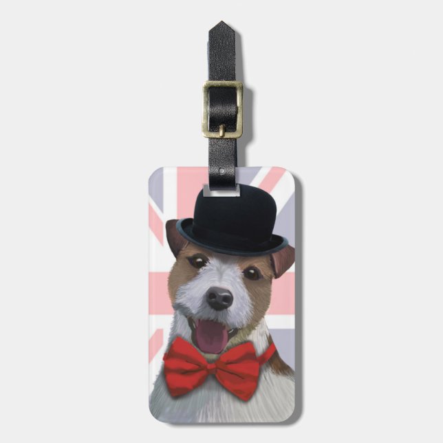 Union Jack Jack Russell Gepäckanhänger (Vorderseite vertikal)
