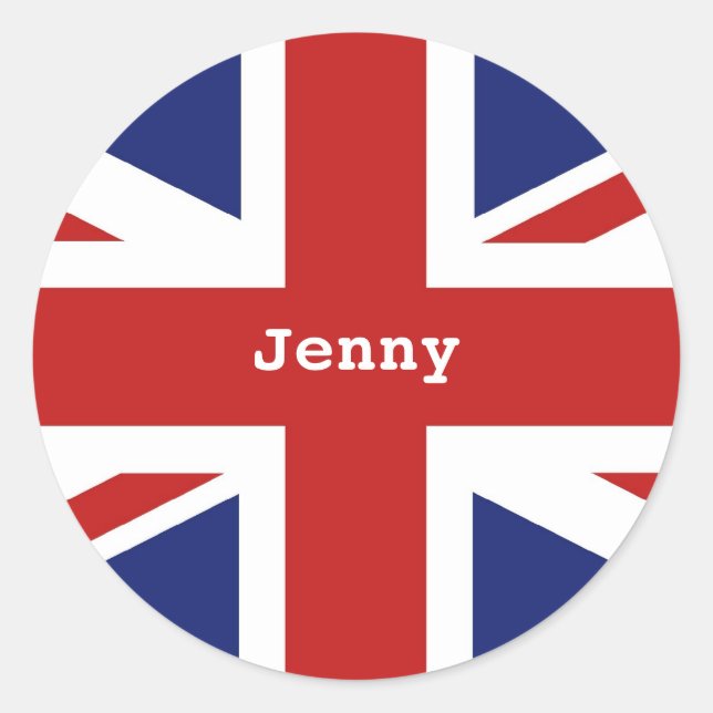 Union Jack, Jenny Runder Aufkleber (Vorderseite)